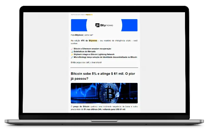 Imagem do macbook acessando a página da Bitynews