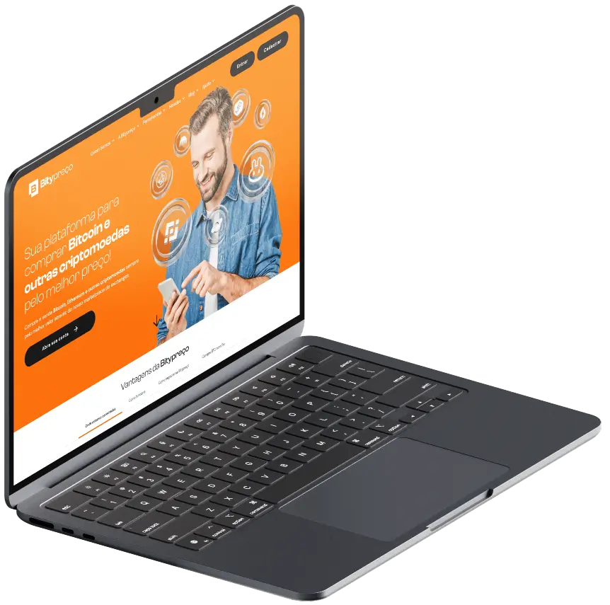 Imagem de um notebook na plataforma da BityPreço