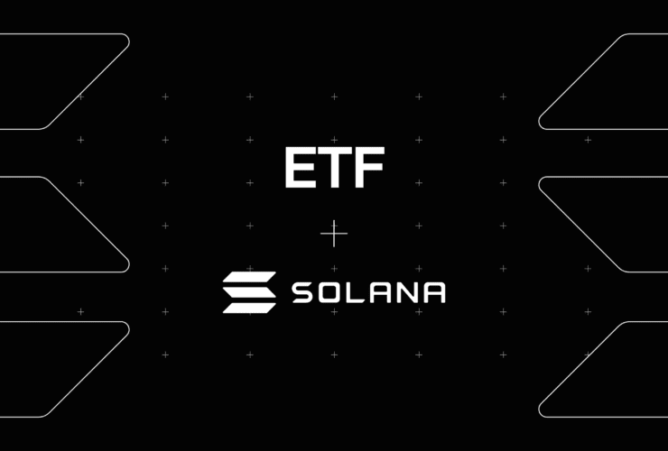 Fundo preto escrito ao centro em branco "ETF Solana"