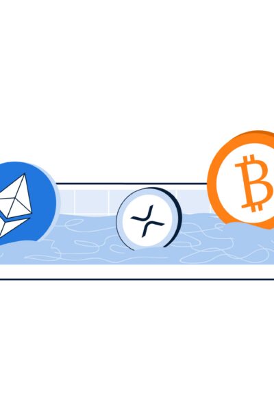 fundo branco com uma piscina ao centro com água azul e moedas dentro