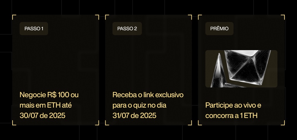 Passos para participar da campanha "Ganhe 1 ETH"