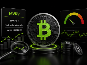 Gráfico do indicador MVRV Bitcoin mostrando ciclos de lucro e prejuízo do mercado